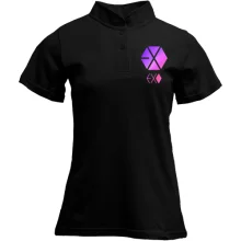 Футболка с воротником стойкой EXO (розовый логотип)