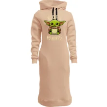 Худи платье Baby Yoda No coffee No work
