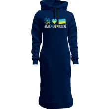 Худи платье Peace and love Ukraine (Вышивка)