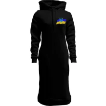Худи платье с флагом и тризубом на груди (Вышивка)