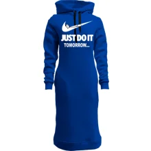 Худи платье с надписью Just do it Tomorrow