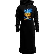 Худи платье с огненным тризубом