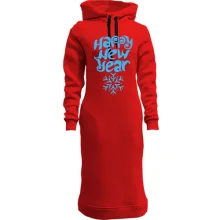 Худи платье со снежинкой Happy New Year