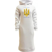Худи платье с тризубом, цветами и птицами «FREEDOM UKRAINE»