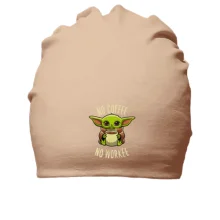Хлопковая шапка Baby Yoda No coffee No work