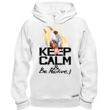 Худи BASE с лошадью Keep calm and be positive