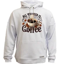 Худи без начеса All You need is Coffee