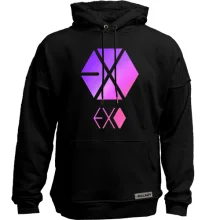 Худи без начеса EXO (розовый логотип)