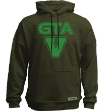 Худи без начеса GTA V с зелёным логотипом