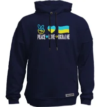 Худи без начеса Peace and love Ukraine (Вышивка)