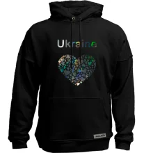 Худі без начосу Ukraine - серце (голограма)