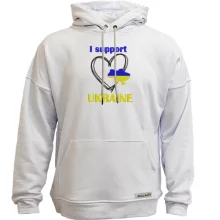 Худи без начеса с вышивкой I Support Ukraine (Вышивка)