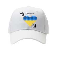 Кепка Love Ukraine (желто-синее пиксельное сердце)