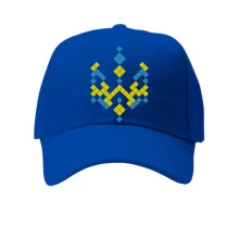 Кепка с сине-желтым пиксельным гербом Украины