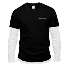 Комбинированный лонгслив AMG logo (Вышивка)
