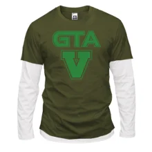 Комбинированный лонгслив GTA V с зелёным логотипом