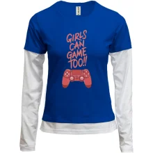 Комбинированный лонгслив Girls can Game Too!