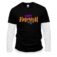 Мужской лонгслив Комби Happy Halloween (надпись)
