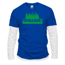 Мужской лонгслив Комби Minecraft Green Logo