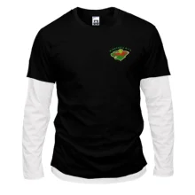 Комбинированный лонгслив с вышитой эмблемой Minnesota Wild (Вышивка)