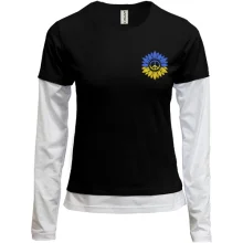 Комбинированный лонгслив Подсолнух Peace Ukraine (Вышивка)