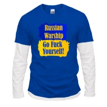 Чоловічий лонгслів Комбі Russian warship Go F*ck yourself!