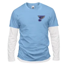 Комбинированный лонгслив Saint Louis Blues — вышитая эмблема (Вышивка)
