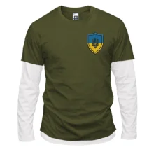 Комбинированный лонгслив Шеврон із Тризубом (Вышивка)