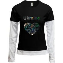 Комбинированный лонгслив Ukraine - сердце (голограмма)