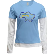 Комбинированный лонгслив Ukraine с картой (Вышивка)