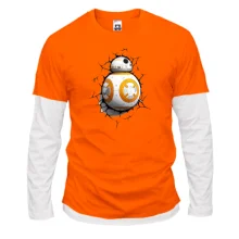 Комбинированный лонгслив "BB-8 в стене"