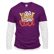 Комбинированный лонгслив "Be yourself stay cool"