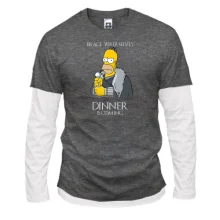 Комбинированный лонгслив "Гомер - Dinner is coming"