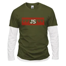 Комбинированный лонгслив "JavaScript и олени"