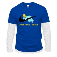 Комбинированный лонгслив "Just do it... later"