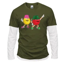 Комбинированный лонгслив "Стильные m&m's"