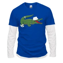 Комбинированный лонгслив "Стильный Lacoste"