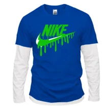 Комбинированный лонгслив лого "Nike" c потеками