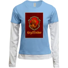 Комбинированный лонгслив с гербом Gryffindor (Harry Potter)