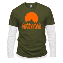 Комбинированный лонгслив с горами "Adventure"