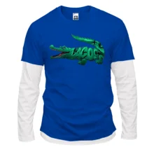Комбинированный лонгслив с крокодилом "Lacoste"