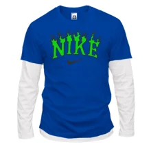 Комбинированный лонгслив с лого Nike в пламени