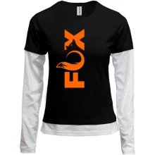 Комбинированный лонгслив с надписью FOX (Лиса)