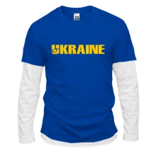 Комбинированный лонгслив с птичкой "Ukraine"