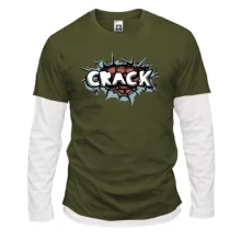 Комбинированный лонгслив с сердцем "Crack"