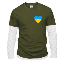 Чоловічий лонгслів Комбі з українським серцем