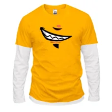 Комбинированный лонгслив с улыбкой "smiles"