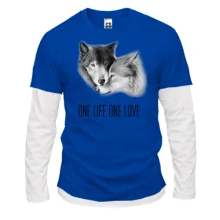 Комбинированный лонгслив с волками One Life One Love