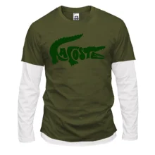 Комбинированный лонгслив со стилизованным лого "Lacoste"