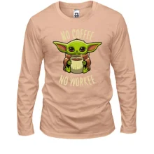 Лонгслив Baby Yoda No coffee No work